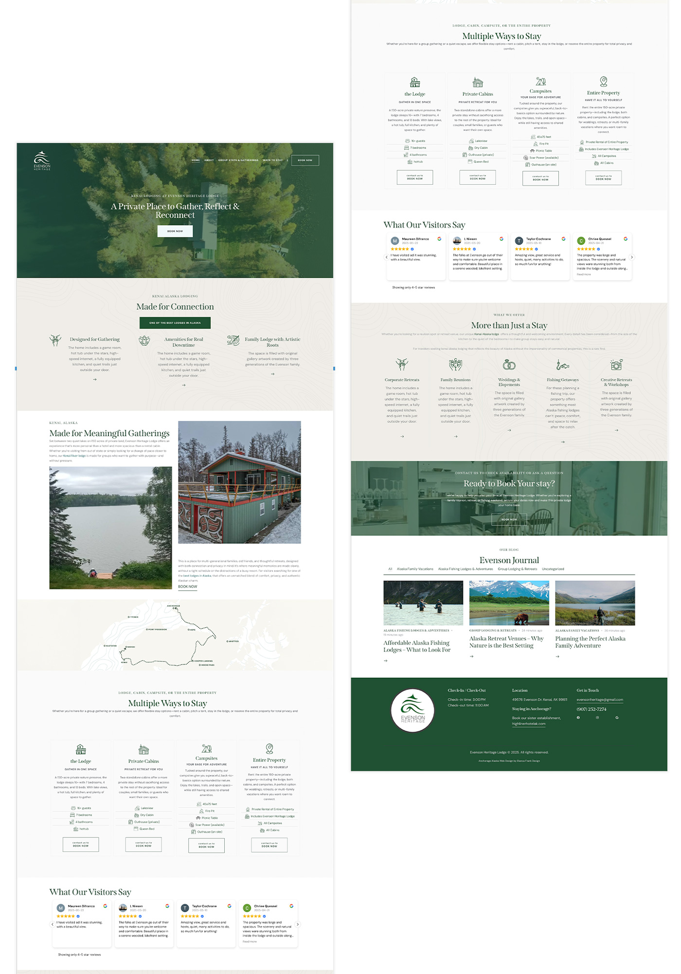 Alaska Lodge Web Design - Bianca Frank Design