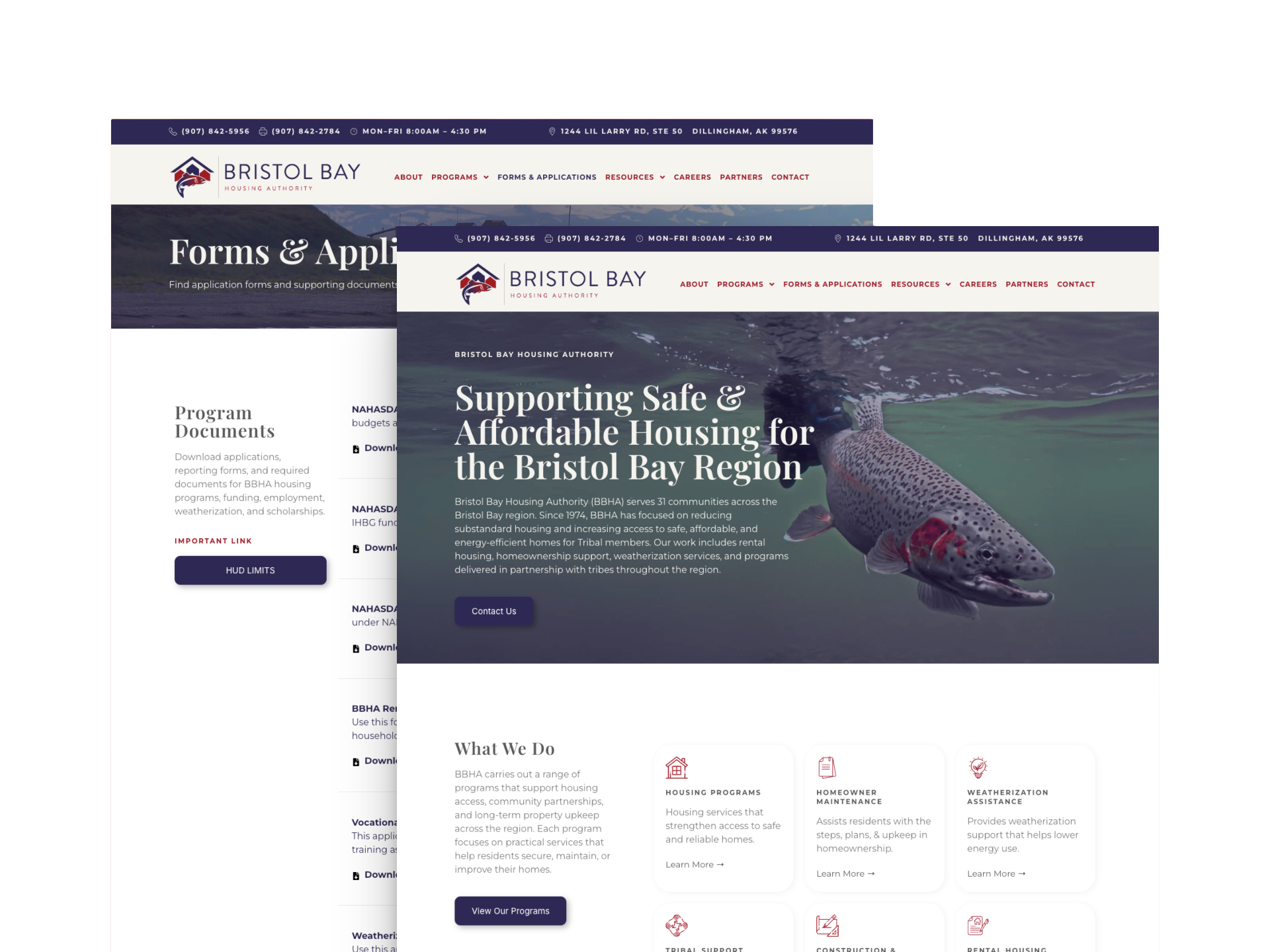 Bristol Bay Housing Authority Website Design - Bianca Frank Design